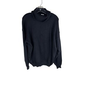 Alpaca‎ Warehouse Black Turtleneck Sweater Alpaca Blend Knit Peru Mens M